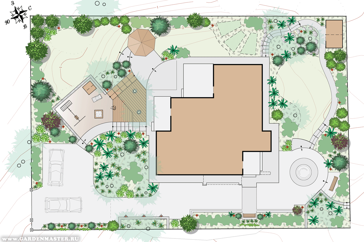 Садовый участок. Проект ландшафтного дизайна